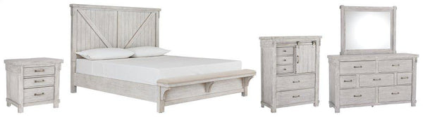 ASHLEY FURNITURE PKG006822 Queen Panel Bed With Mirrored Dresser, Chest and Nightstand