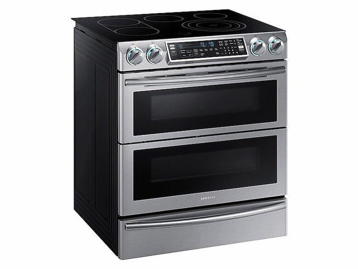 SAMSUNG NE58K9850WS 5.8 cu. ft. Slide-In Electric Range with Flex Duo TM & Dual Door in Stainless Steel