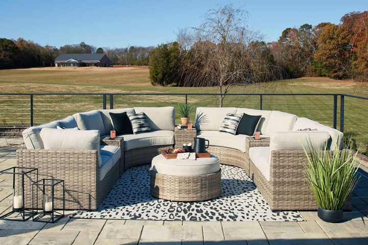 ASHLEY FURNITURE PKG013854 Outdoor 9-piece Sectional With Ottoman