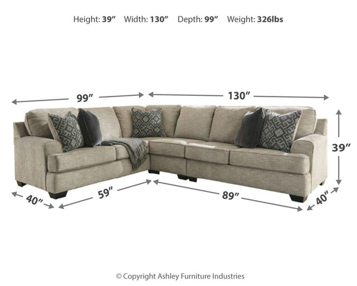 ASHLEY FURNITURE PKG001482 3-piece Sectional With Ottoman