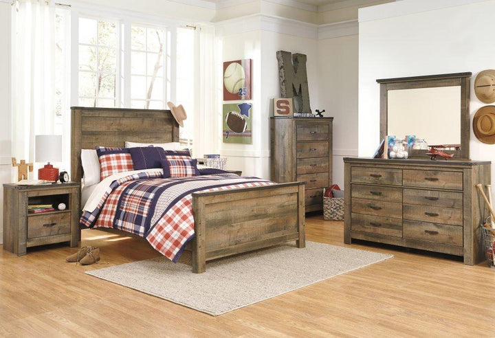 ASHLEY FURNITURE B446B5 Trinell Full Panel Bed With Mirrored Dresser