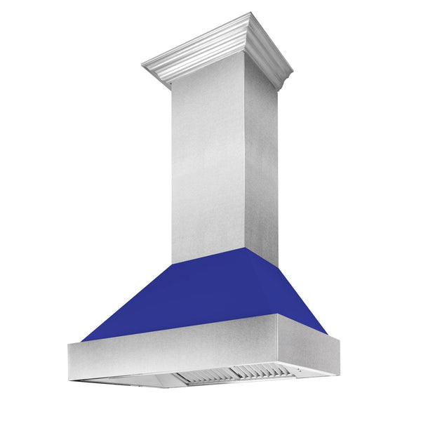 ZLINE KITCHEN AND BATH 8654BM30 ZLINE Ducted ZLINE DuraSnow Stainless Steel R Range Hood with Blue Matte Shell Size: 30 Inch