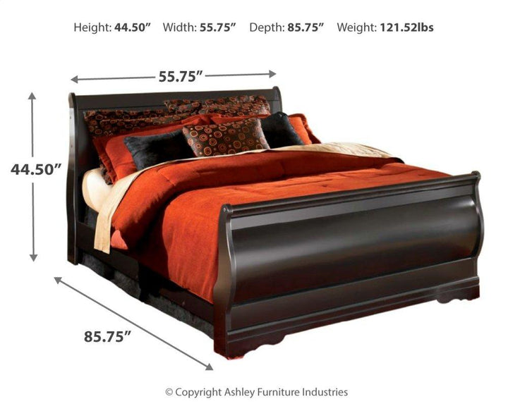 ASHLEY FURNITURE PKG014140 Full Sleigh Bed With Mirrored Dresser and Nightstand