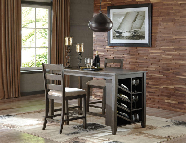 ASHLEY FURNITURE D397D3 Rokane Counter Height Dining Table With 2 Barstools