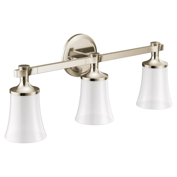 MOEN YB0363NL Flara Polished nickel three globe bath light