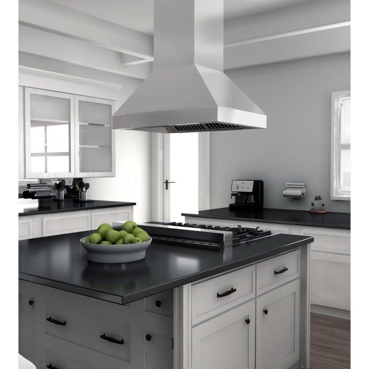 ZLINE KITCHEN AND BATH 597IRS36400 ZLINE Single Remote Blower Island Mount Range Hood in Stainless Steel Size: 36 Inch, CFM: 400