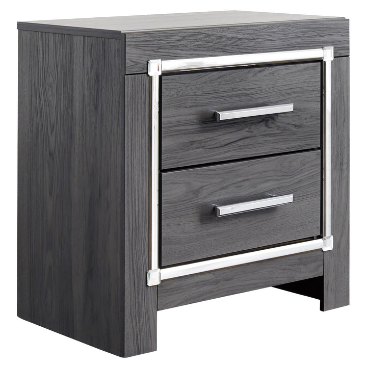 ASHLEY FURNITURE PKG003577 King Panel Bed With 2 Storage Drawers With Mirrored Dresser, Chest and 2 Nightstands