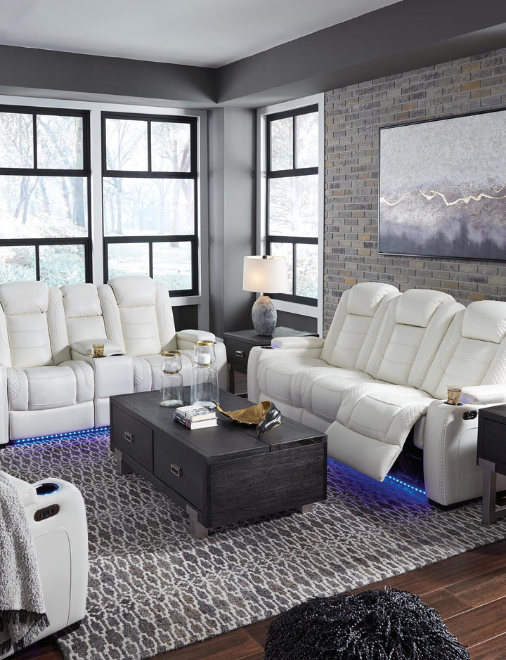 ASHLEY FURNITURE 37004U4 Party Time Power Reclining Sofa and Loveseat With Power Recliner