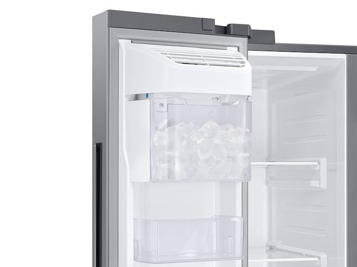 SAMSUNG RS28A5F61SR 27.3 cu. ft. Smart Side-by-Side Refrigerator with Family Hub TM in Stainless Steel