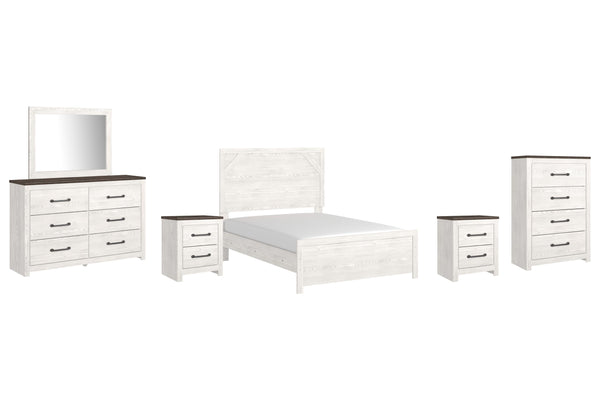 ASHLEY FURNITURE PKG009381 Full Panel Bed With Mirrored Dresser, Chest and 2 Nightstands