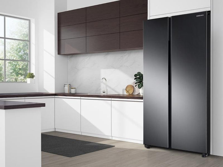 SAMSUNG RS23A500ASG 23 cu. ft. Smart Counter Depth Side-by-Side Refrigerator in Black Stainless Steel