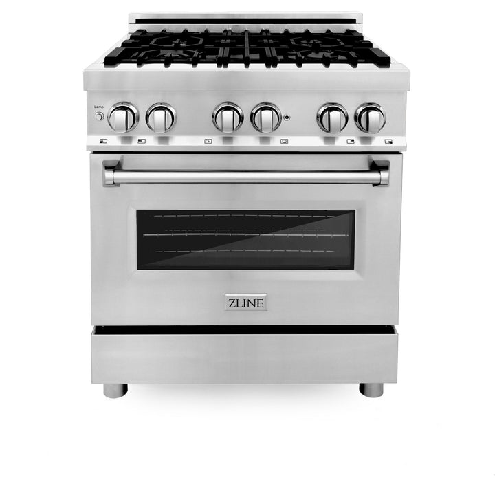 ZLINE KITCHEN AND BATH 4KPRARH30MWDWV ZLINE 30" Kitchen Package with Stainless Steel Dual Fuel Range, Range Hood, Microwave Drawer and Tall Tub Dishwasher