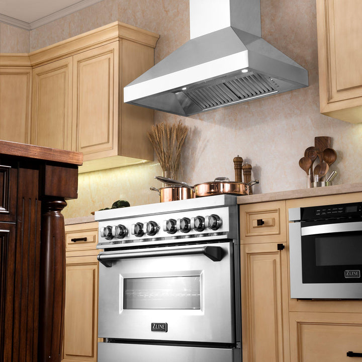 ZLINE KITCHEN AND BATH 59730 ZLINE Professional Convertible Vent Wall Mount Range Hood in Stainless Steel Size: 30 inch