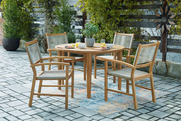 ASHLEY FURNITURE PKG013835 Outdoor Dining Table and 4 Chairs