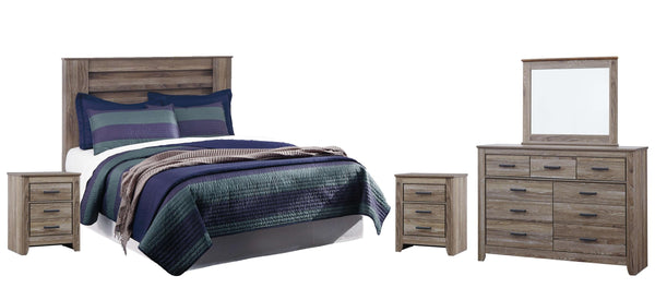 ASHLEY FURNITURE PKG003966 King/california King Panel Headboard With Mirrored Dresser and 2 Nightstands