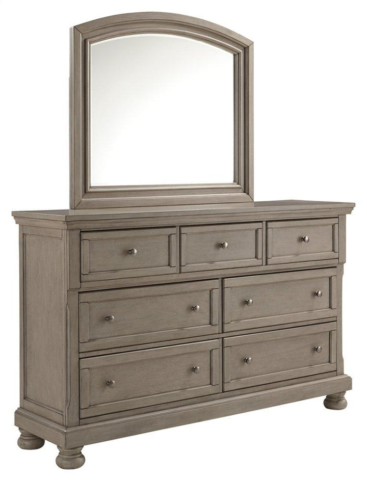 ASHLEY FURNITURE PKG006593 King Panel Bed With Mirrored Dresser, Chest and Nightstand