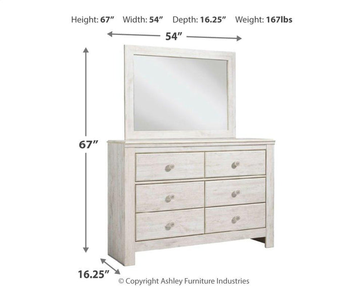 ASHLEY FURNITURE PKG002888 Queen Panel Bed With Mirrored Dresser and Chest