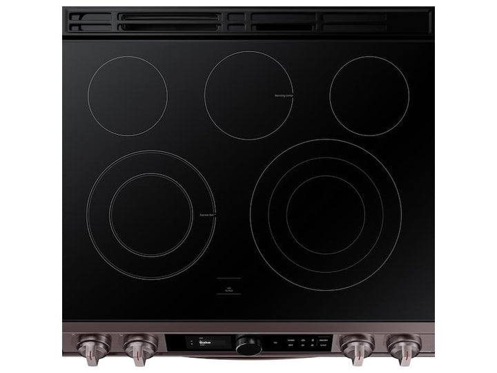 SAMSUNG NE63T8711ST Bespoke Smart Slide-in Electric Range 6.3 cu. ft. with Smart Dial & Air Fry in Tuscan Steel