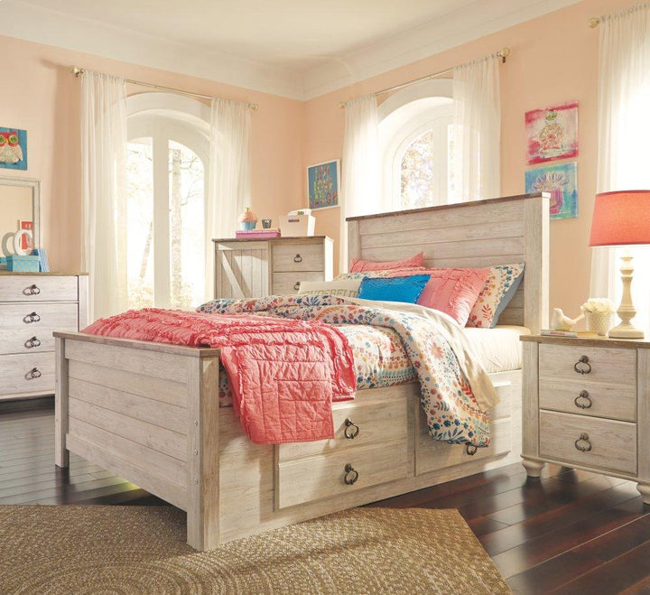 ASHLEY FURNITURE B267B22 Willowton Full Panel Bed With 2 Storage Drawers