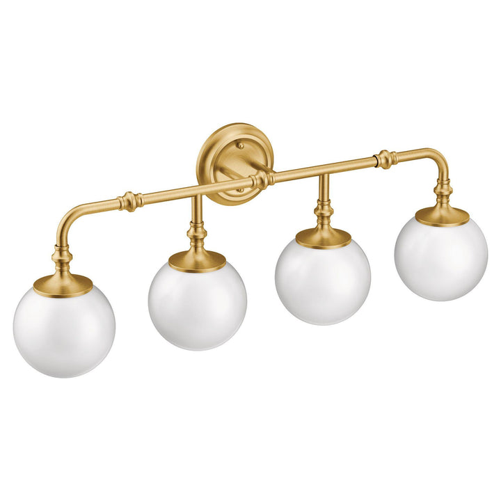 MOEN YB0564BG Colinet Brushed gold four globe bath light