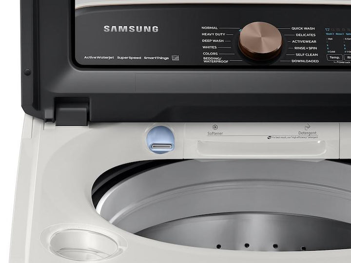 SAMSUNG WA55A7300AE 5.5 cu. ft. Extra-Large Capacity Smart Top Load Washer with Super Speed Wash in Ivory