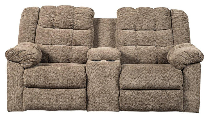 ASHLEY FURNITURE 5840194 Workhorse Reclining Loveseat With Console