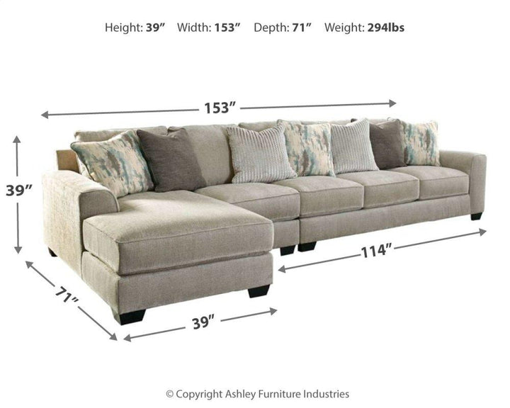 ASHLEY FURNITURE 39504S4 Ardsley 3-piece Sectional With Chaise