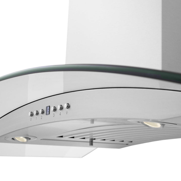 ZLINE KITCHEN AND BATH KN430 ZLINE Convertible Vent Wall Mount Range Hood in Stainless Steel & Glass Size: 30 Inch