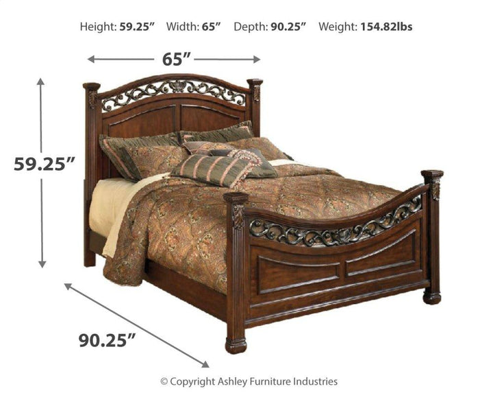 ASHLEY FURNITURE PKG014114 Queen Panel Bed With Mirrored Dresser and Nightstand