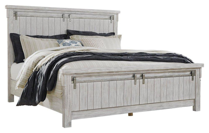 ASHLEY FURNITURE PKG006807 California King Panel Bed With Mirrored Dresser, Chest and 2 Nightstands