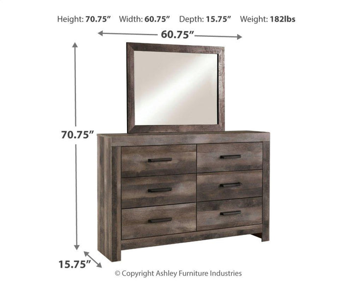 ASHLEY FURNITURE PKG005148 Queen Crossbuck Panel Bed With Mirrored Dresser