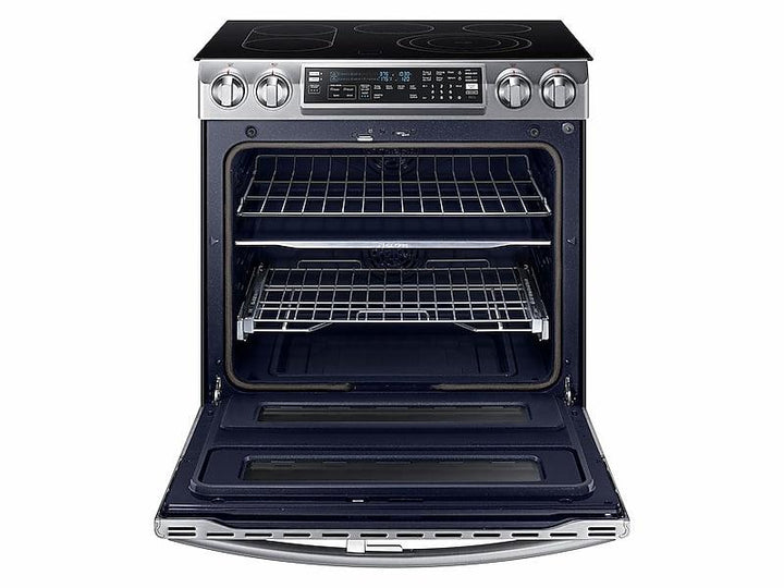 SAMSUNG NE58K9850WS 5.8 cu. ft. Slide-In Electric Range with Flex Duo TM & Dual Door in Stainless Steel