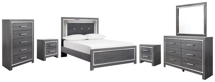 ASHLEY FURNITURE PKG003611 Full Panel Bed With Mirrored Dresser, Chest and 2 Nightstands