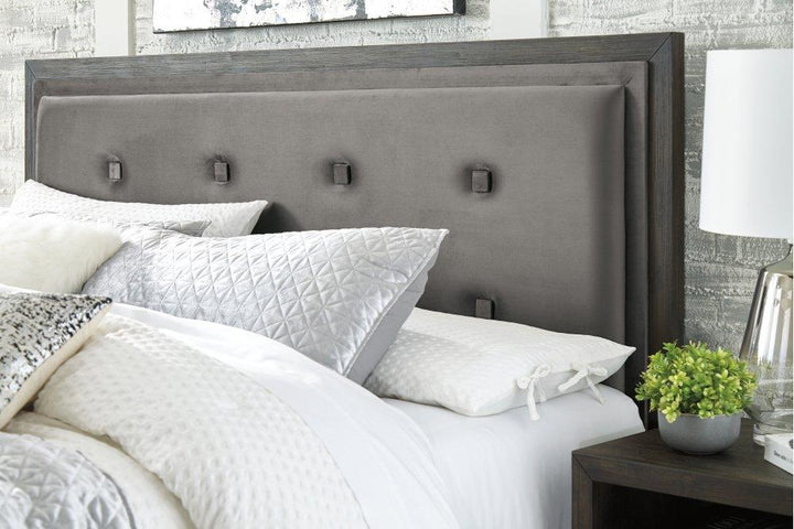 ASHLEY FURNITURE B731B8 Hyndell King Upholstered Panel Bed With Storage