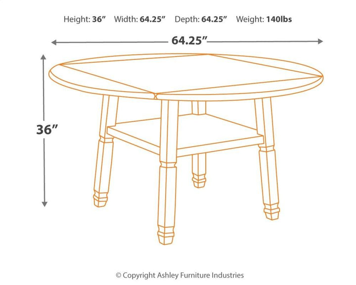 ASHLEY FURNITURE D647D5 Bolanburg Counter Height Dining Table With 6 Barstools