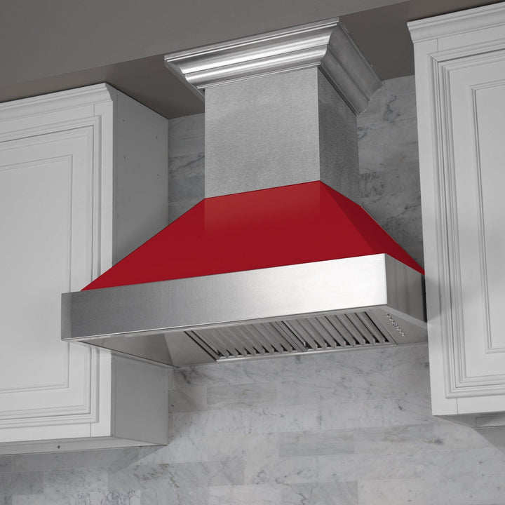 ZLINE KITCHEN AND BATH 8654RG30 ZLINE Ducted ZLINE DuraSnow Stainless Steel R Range Hood with Red Gloss Shell Size: 30 Inch