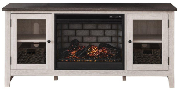 ASHLEY FURNITURE W287W3 Dorrinson 60" TV Stand With Electric Fireplace