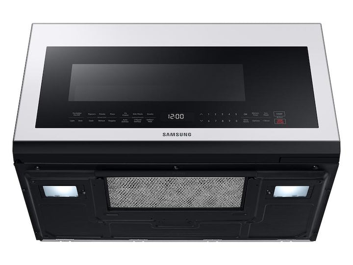 SAMSUNG ME21B706B12 Bespoke Over-the-Range Microwave 2.1 cu. ft. with Sensor Cooking in White Glass