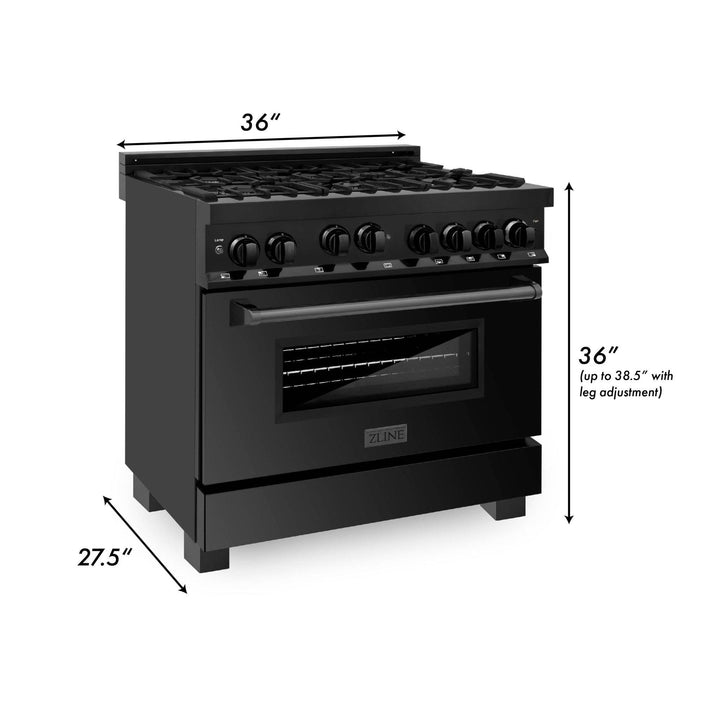 ZLINE KITCHEN AND BATH RGB30 ZLINE 30" 4.0 cu. ft. Range with Gas Stove and Gas Oven in Black Stainless Steel Color: Black Stainless Steel