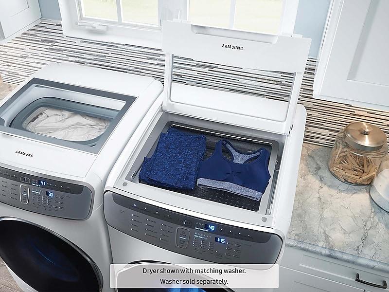 SAMSUNG DVE60M9900W 7.5 cu. ft. Smart Electric Dryer with FlexDry TM in White