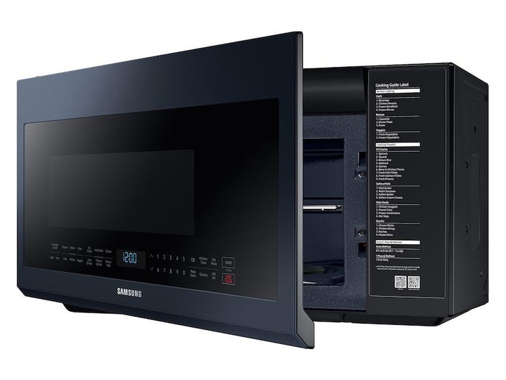 SAMSUNG ME21A706BQN Bespoke Over-the-Range Microwave 2.1 cu. ft. with Sensor Cooking in Fingerprint Resistant Navy Steel