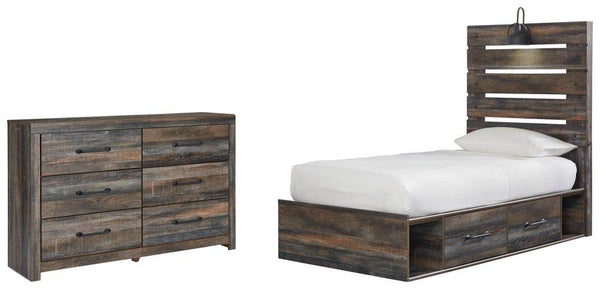 ASHLEY FURNITURE PKG003174 Twin Panel Bed With 4 Storage Drawers With Dresser