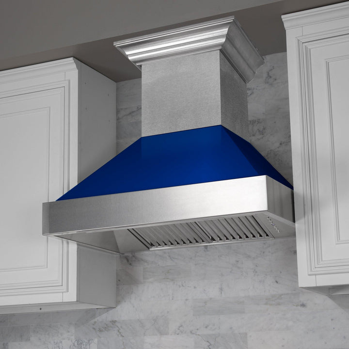 ZLINE KITCHEN AND BATH 8654BG30 ZLINE Ducted ZLINE DuraSnow Stainless Steel R Range Hood with Blue Gloss Shell Size: 30 Inch