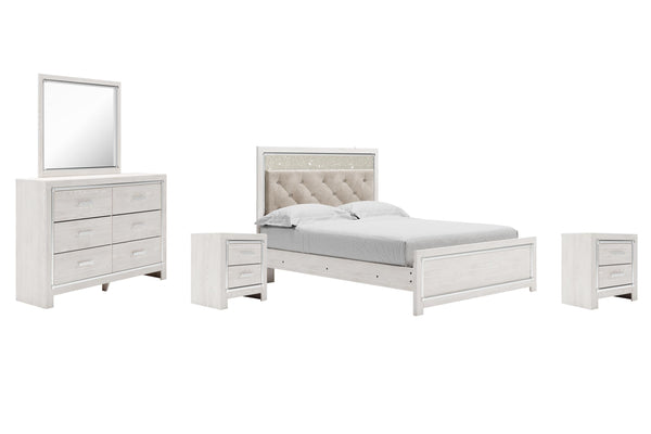 ASHLEY FURNITURE PKG009420 Queen Panel Bed With Mirrored Dresser and 2 Nightstands