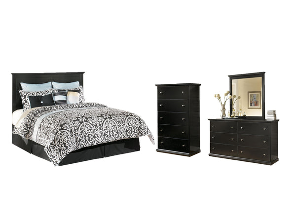 ASHLEY FURNITURE PKG007418 King Panel Bed With Mirrored Dresser and Chest