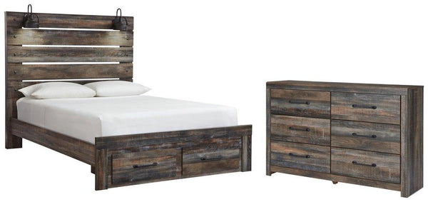 ASHLEY FURNITURE PKG003253 Queen Panel Bed With 2 Storage Drawers With Mirrored Dresser