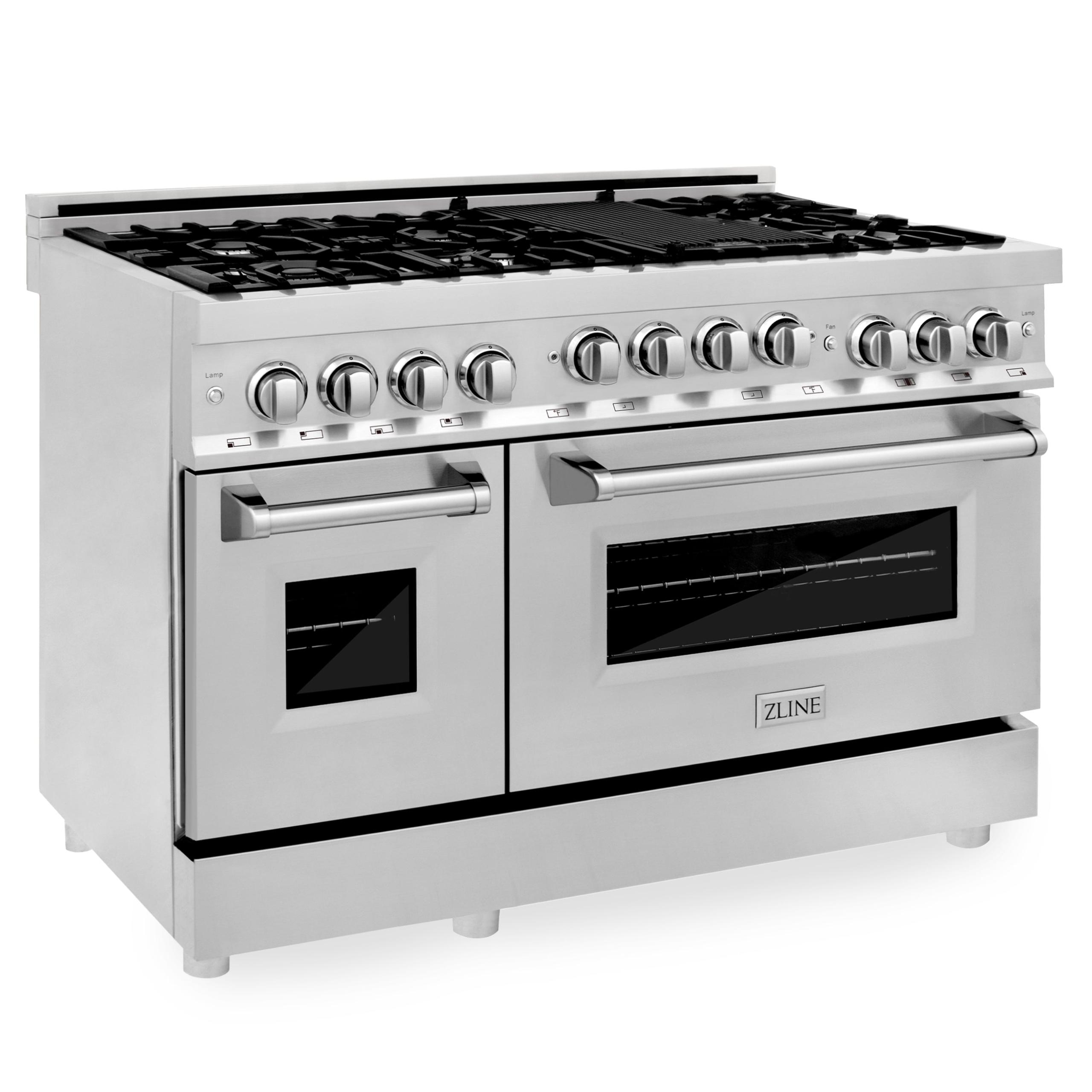 ZLINE KITCHEN AND BATH RGWM48 ZLINE 48" 6.0 cu. ft. Range with Gas Stove and Gas Oven in Stainless Steel Color: White Matte