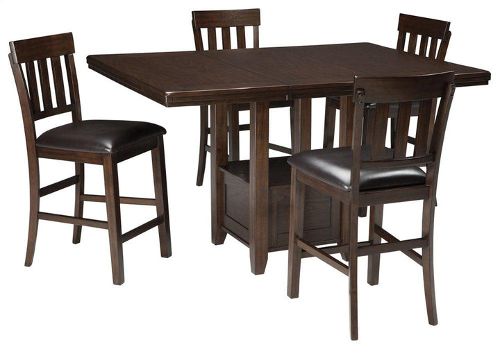 ASHLEY FURNITURE D596D5 Haddigan Counter Height Dining Table With 4 Barstools