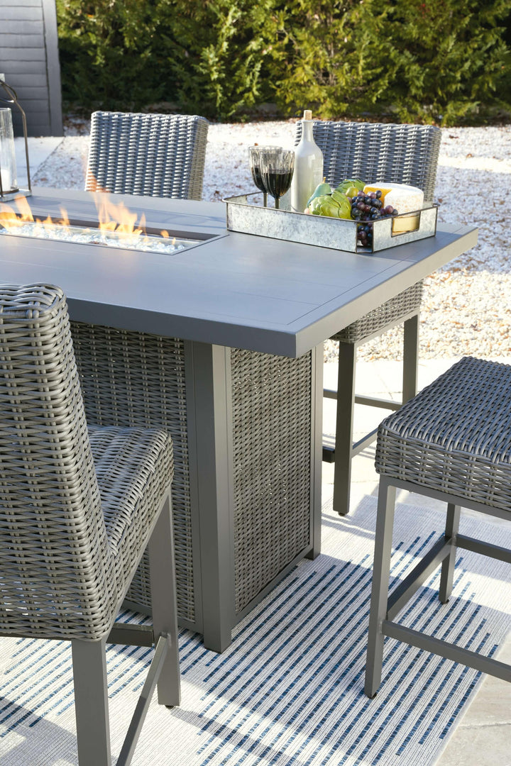 ASHLEY FURNITURE P520P1 Palazzo Outdoor Counter Height Dining Table With 4 Barstools