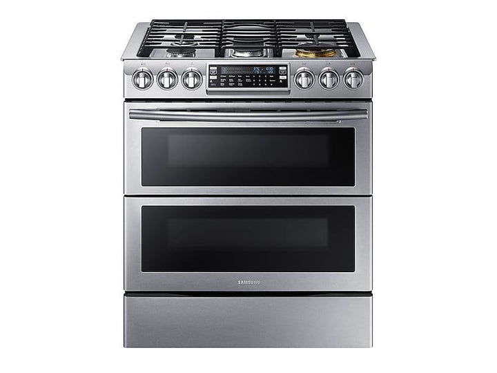 SAMSUNG NX58K9850SS 5.8 cu. ft. Slide-In Gas Range with Flex Duo TM & Dual Door in Stainless Steel